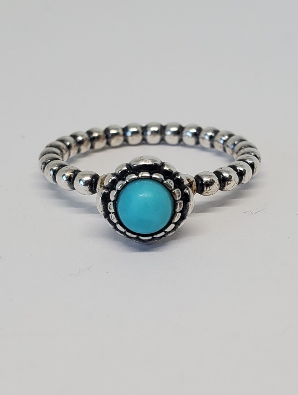 Pandora Sterling Silver Turquoise Beaded Ring